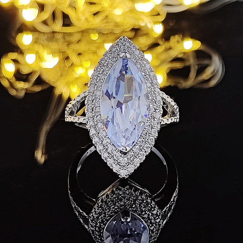 Classy Marquise Halo Statement Ring