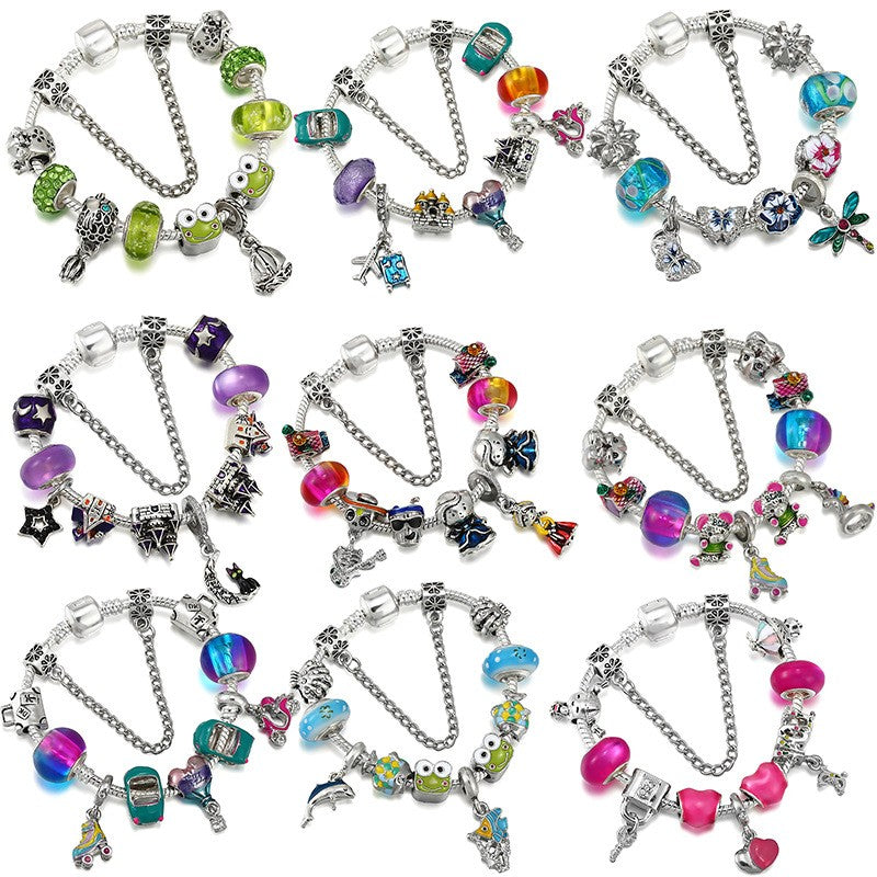 Playful Colorful Bead Charm Bracelet