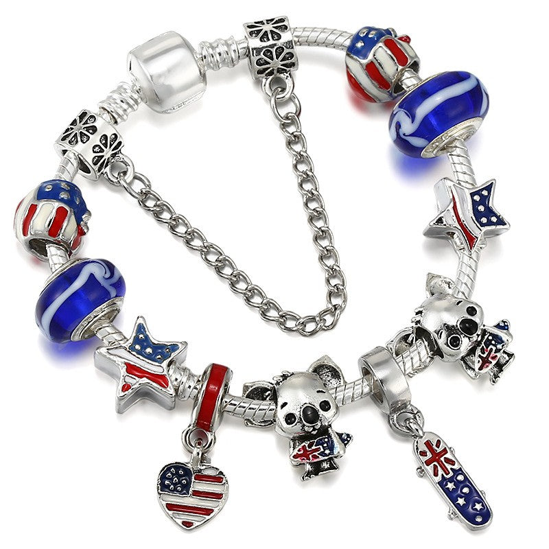 Playful Colorful Bead Charm Bracelet