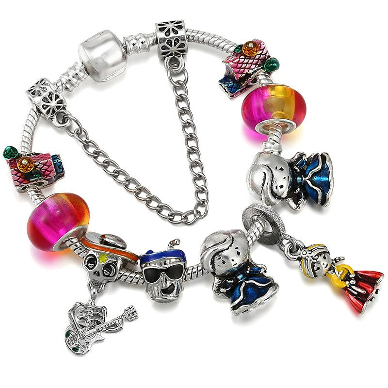 Playful Colorful Bead Charm Bracelet