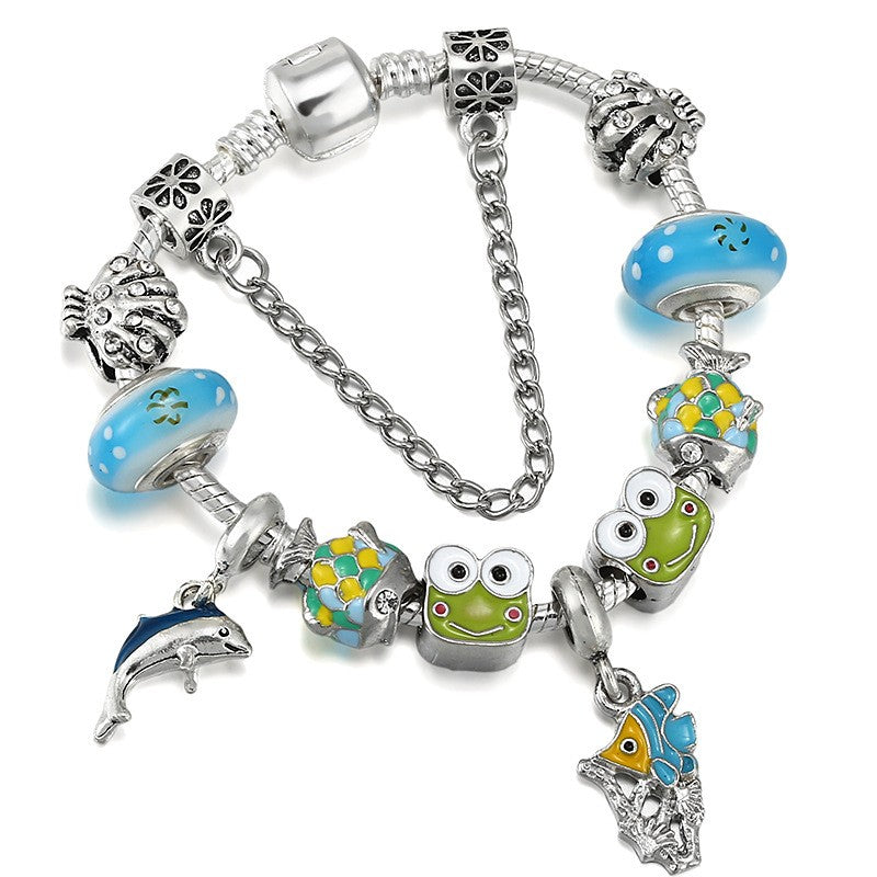 Playful Colorful Bead Charm Bracelet