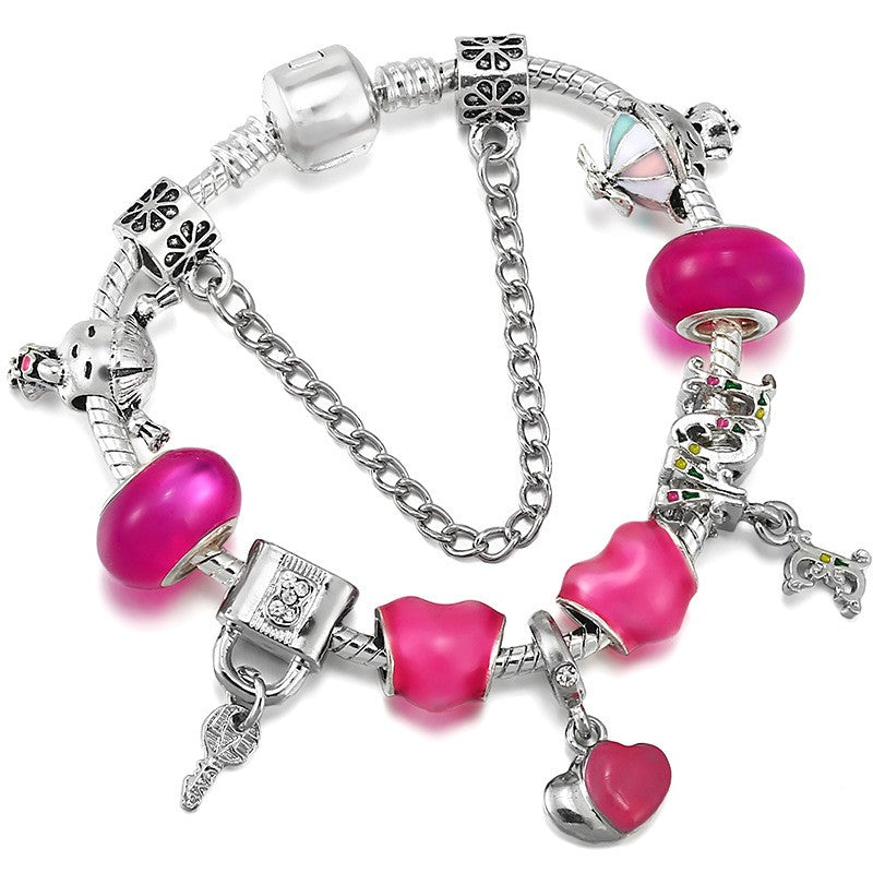 Playful Colorful Bead Charm Bracelet
