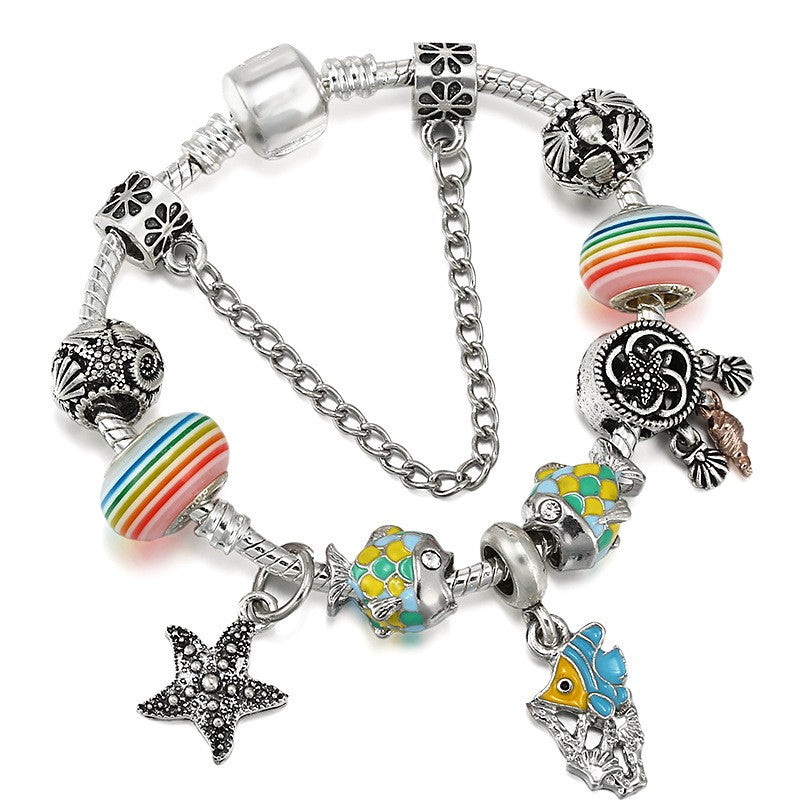 Playful Colorful Bead Charm Bracelet