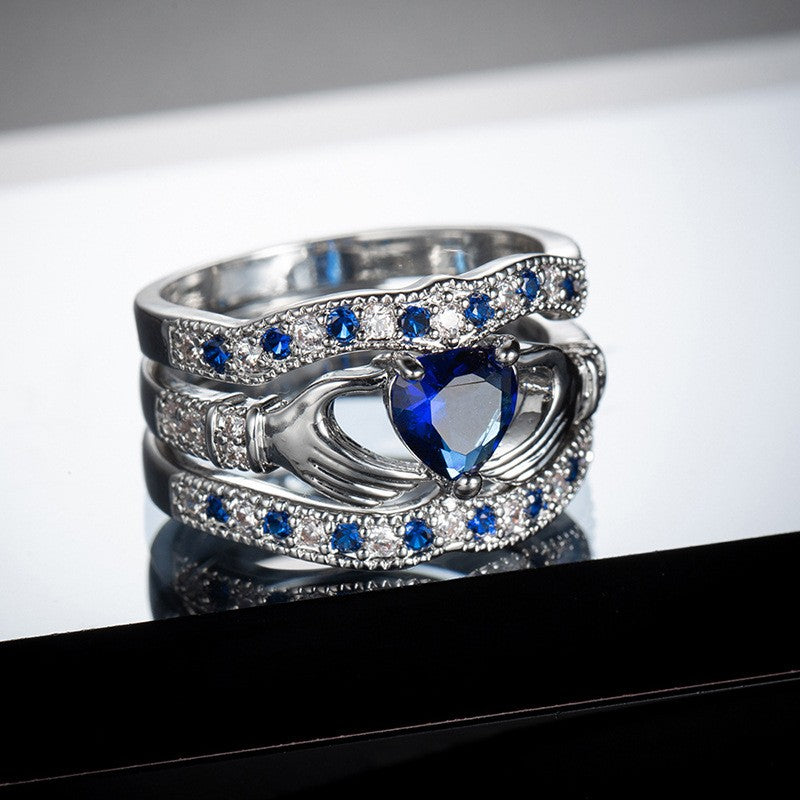 Classy Royal Blue Praying Hands Ring