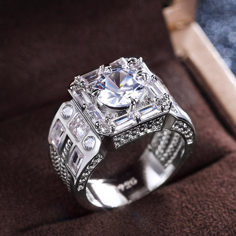 Classy Baguette & Round Zirconia Ring