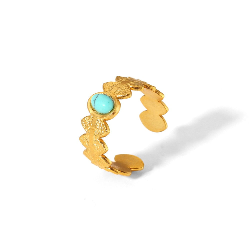 Boho Turquoise Sun & Eye Ring Set