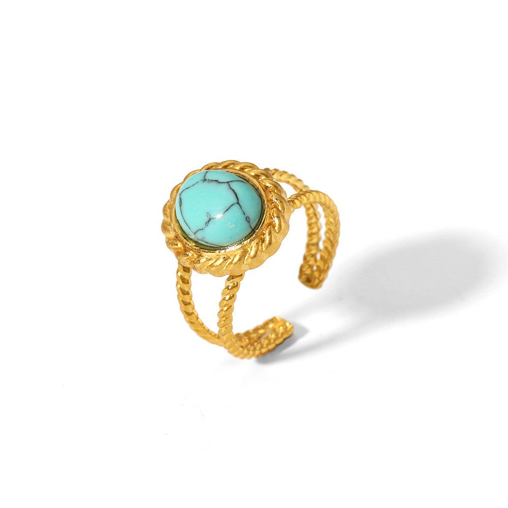 Boho Turquoise Sun & Eye Ring Set