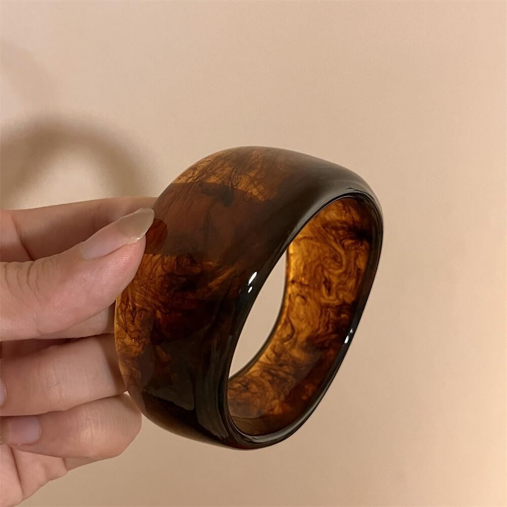 Classy Marbled Geometric Resin Bangle