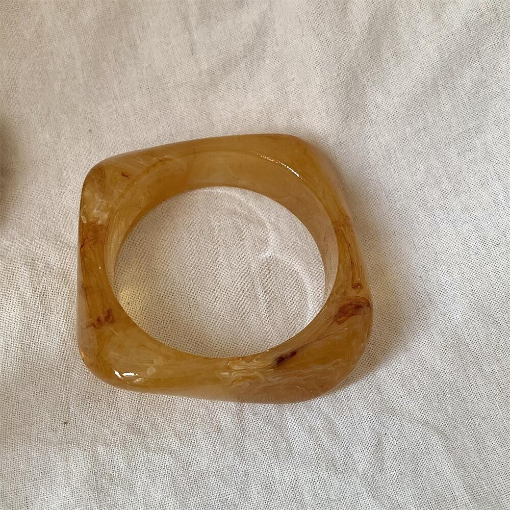 Classy Marbled Geometric Resin Bangle