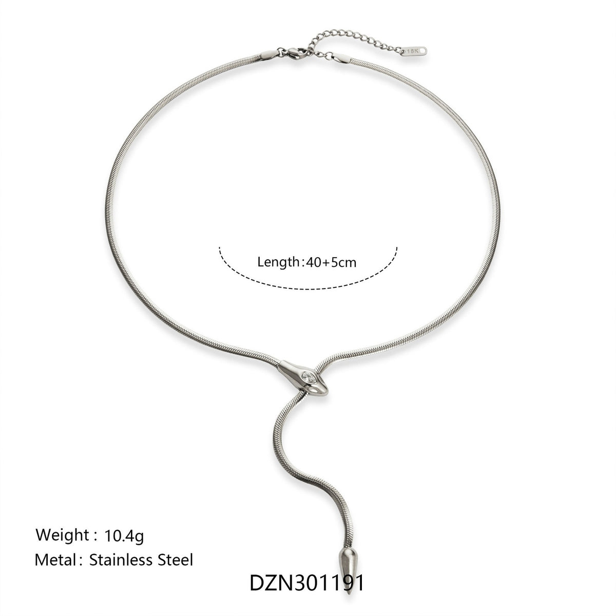 Vintage Teardrop Snake Lariat Necklace