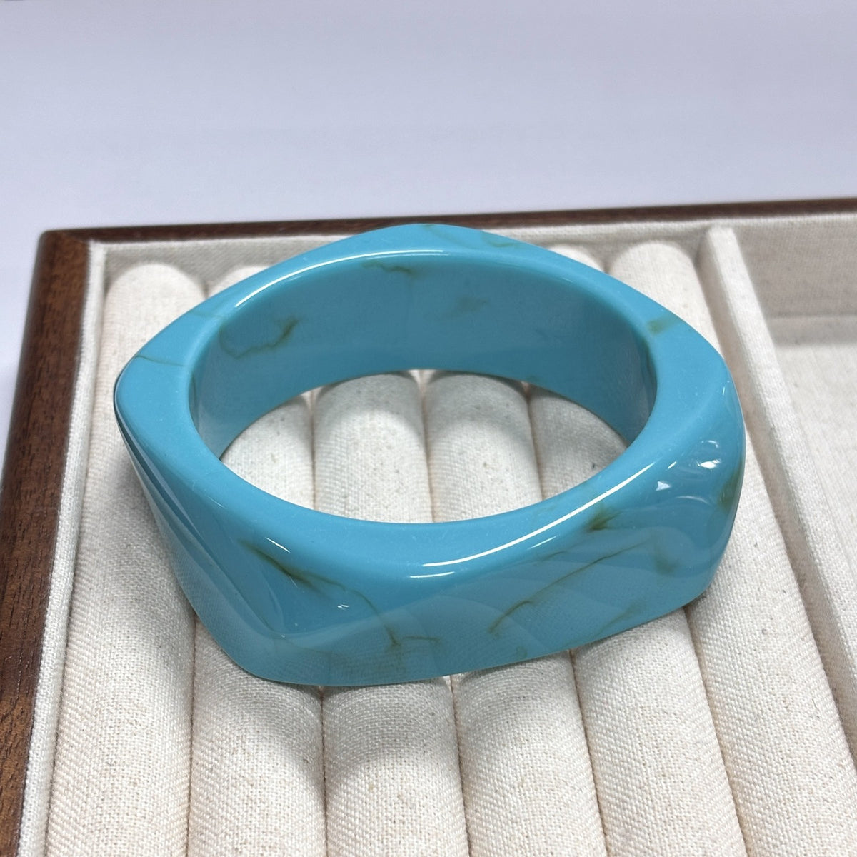 Classy Marbled Geometric Resin Bangle Set