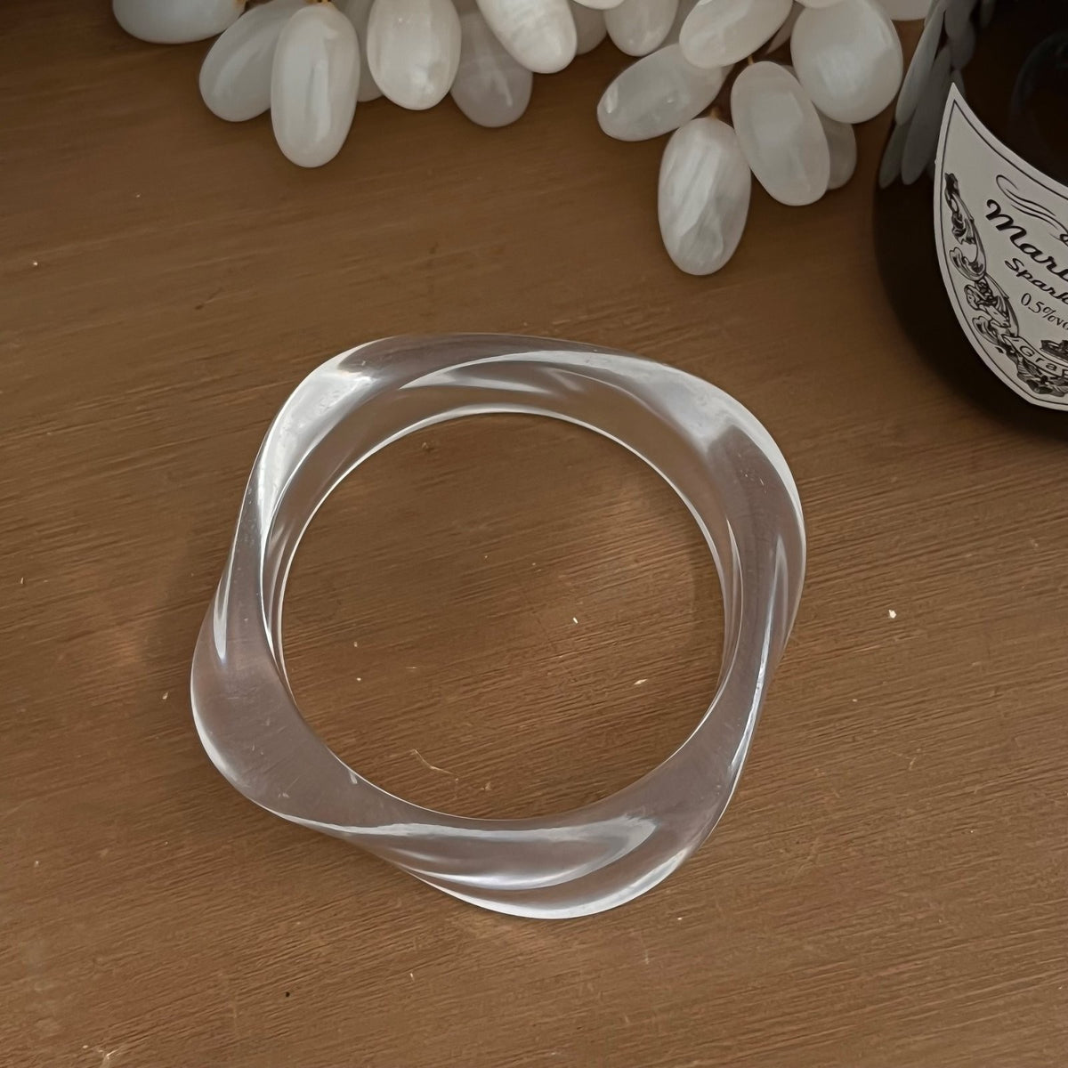 Classy Marbled Geometric Resin Bangle Set
