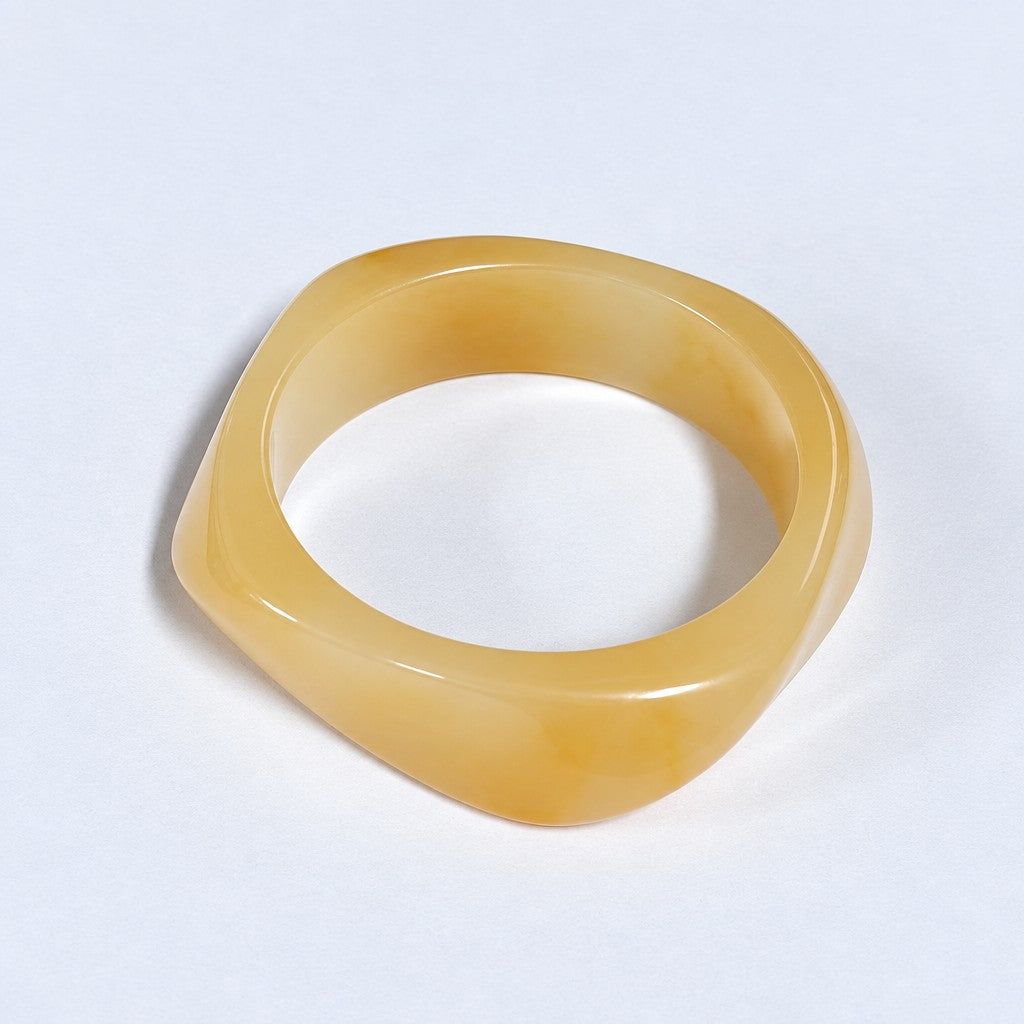 Classy Marbled Geometric Resin Bangle Set