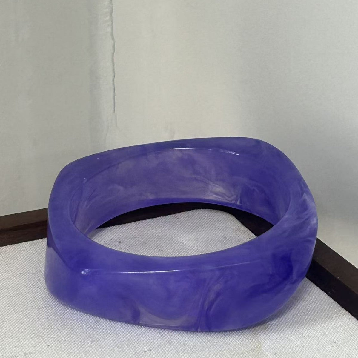 Classy Marbled Geometric Resin Bangle Set