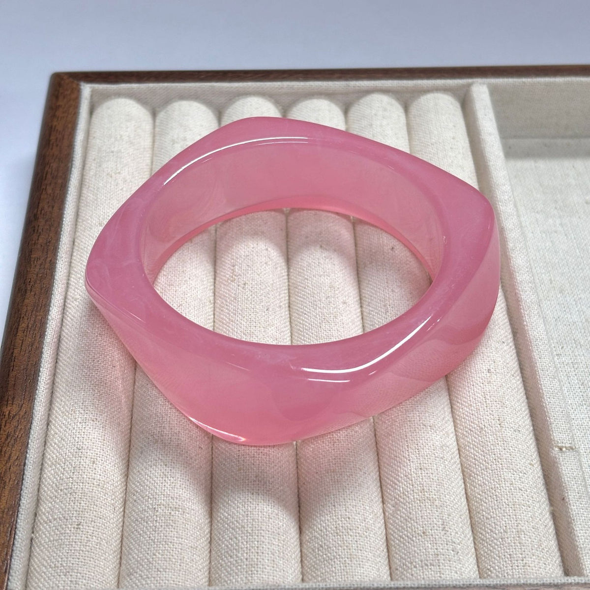 Classy Marbled Geometric Resin Bangle Set