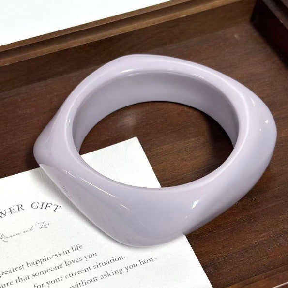 Classy Marbled Geometric Resin Bangle Set
