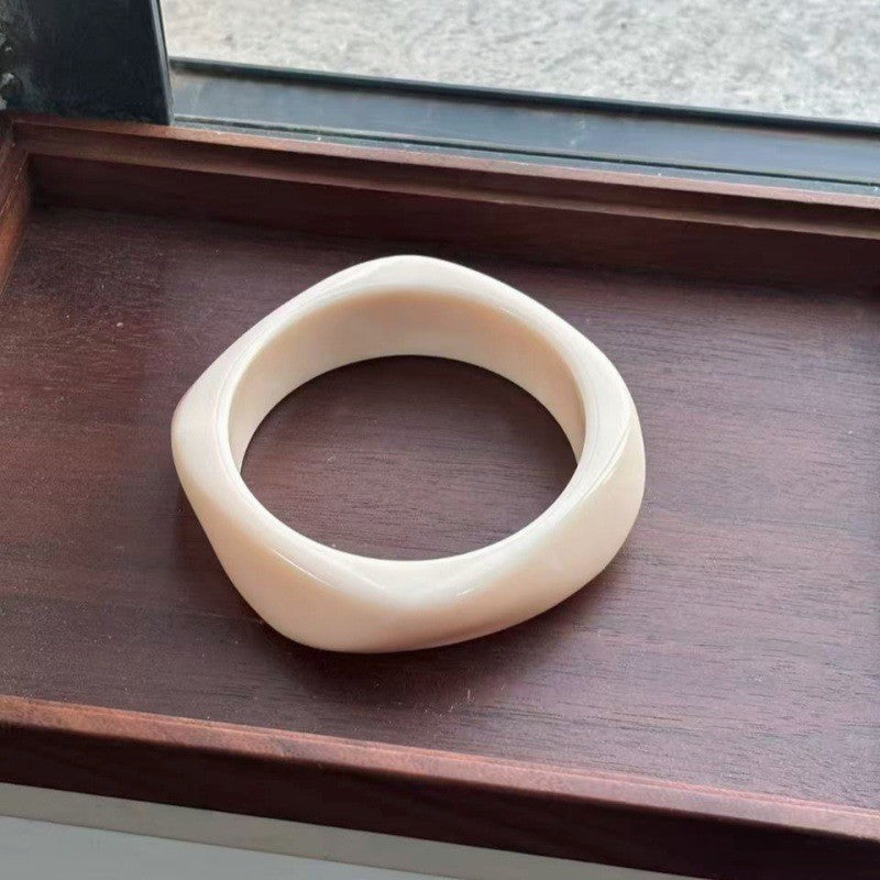 Classy Marbled Geometric Resin Bangle Set
