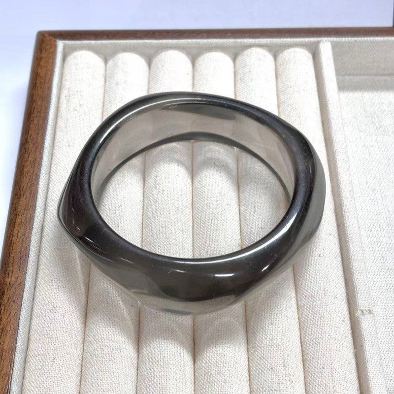 Classy Marbled Geometric Resin Bangle Set