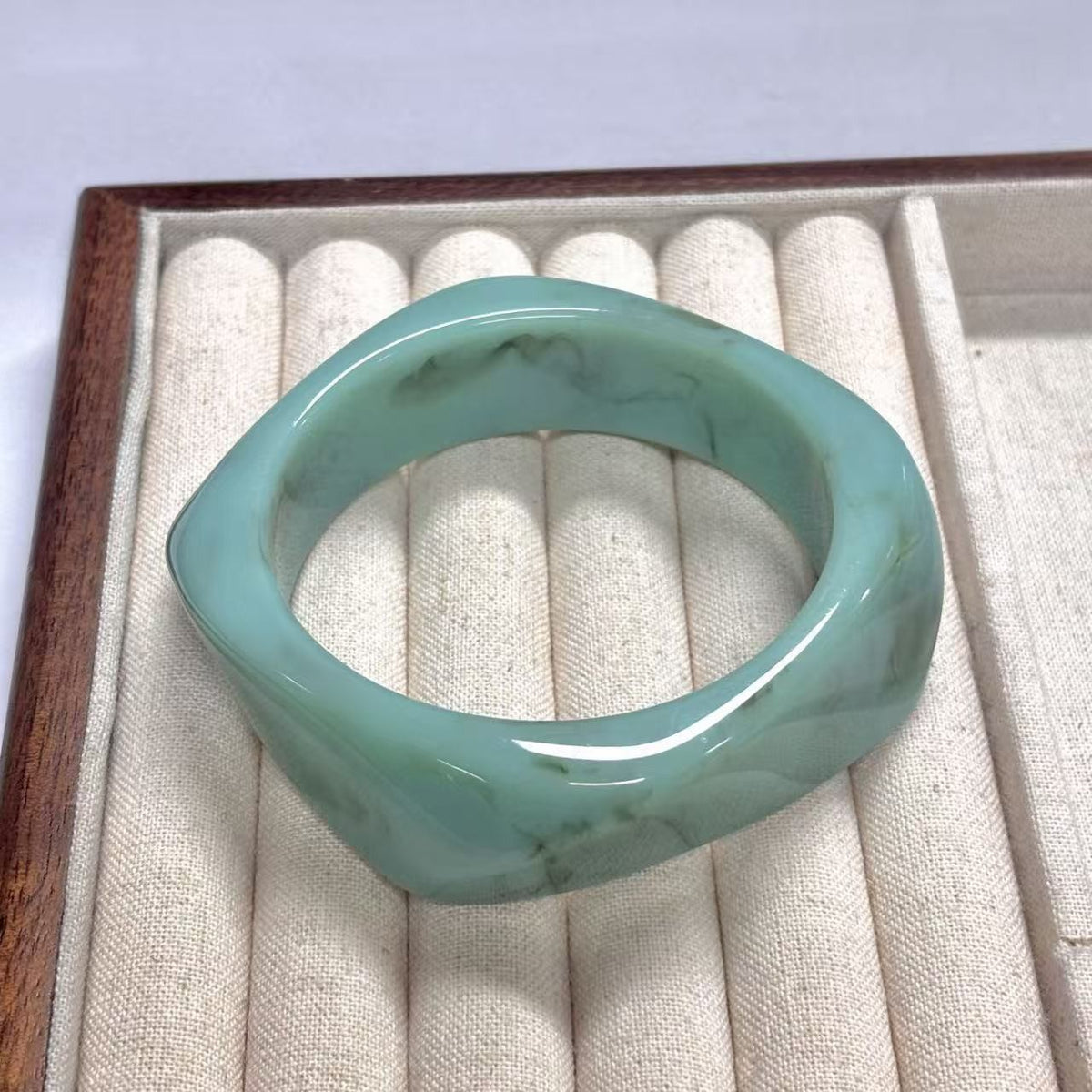 Classy Marbled Geometric Resin Bangle Set