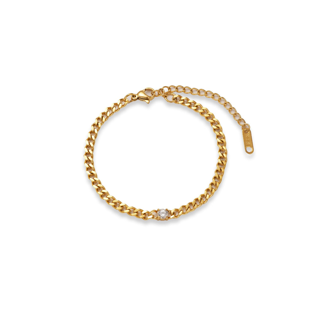 Dainty CZ Curb Chain Bracelet Anklet Set