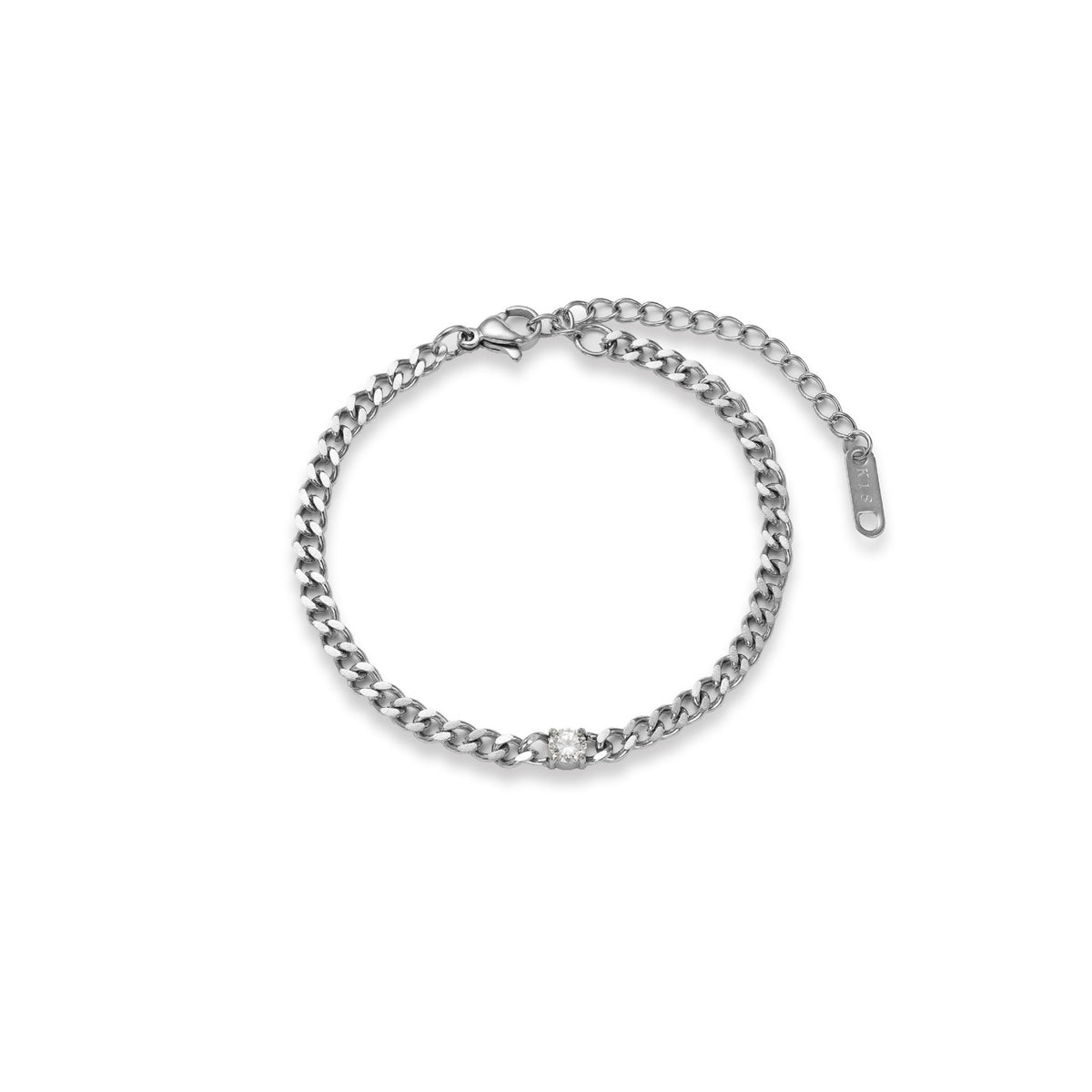 Dainty CZ Curb Chain Bracelet Anklet Set