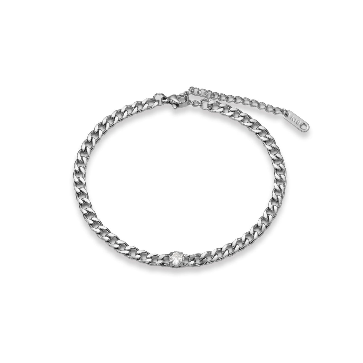 Dainty CZ Curb Chain Bracelet Anklet Set