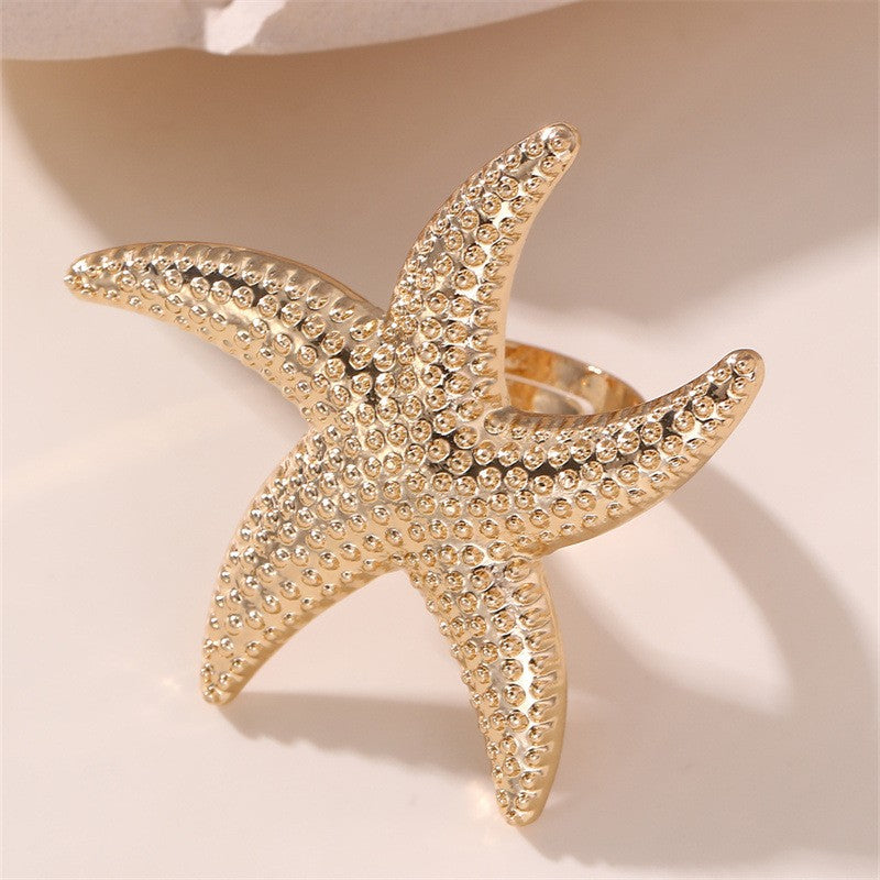 Boho Floral Pearl Statement Ring Set