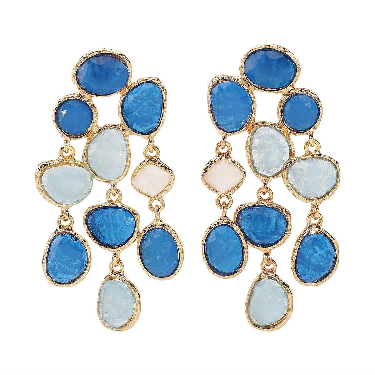 Boho Colorful Resin Cluster Drop Earrings