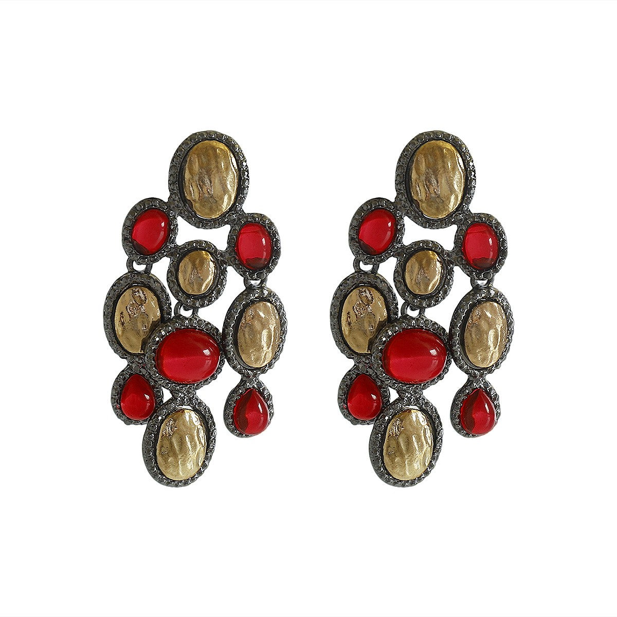 Boho Colorful Resin Cluster Drop Earrings