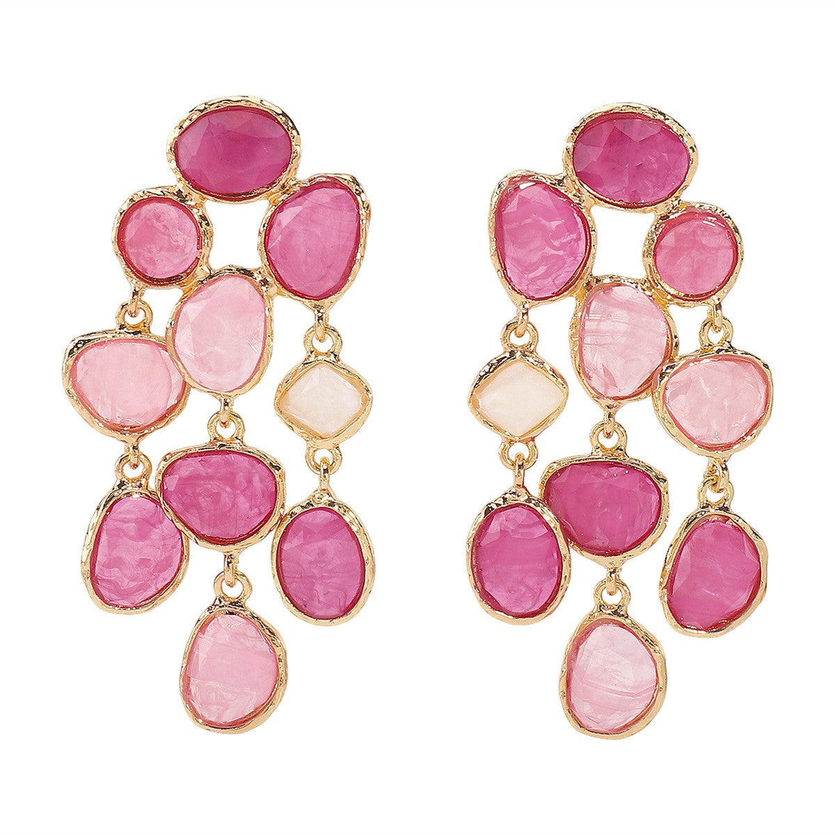 Boho Colorful Resin Cluster Drop Earrings