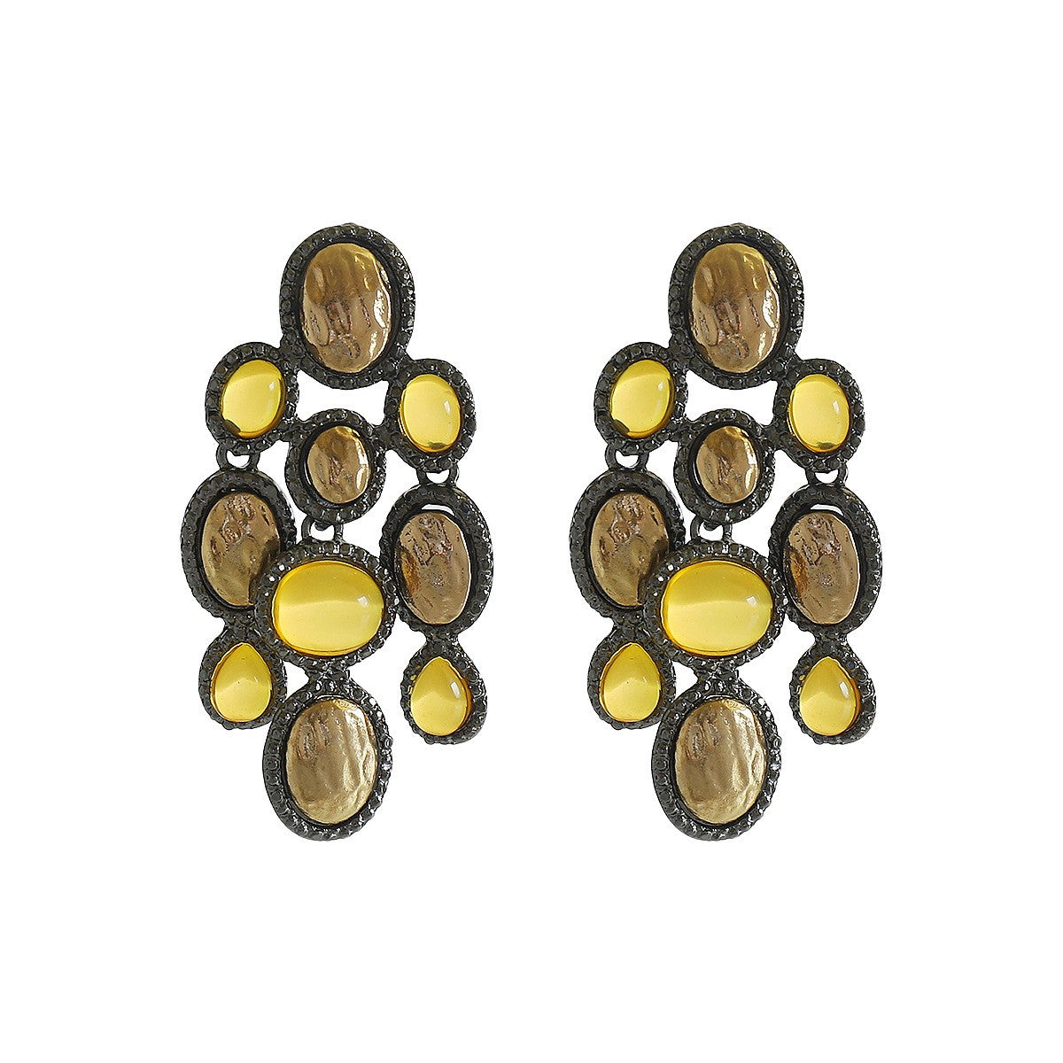 Boho Colorful Resin Cluster Drop Earrings
