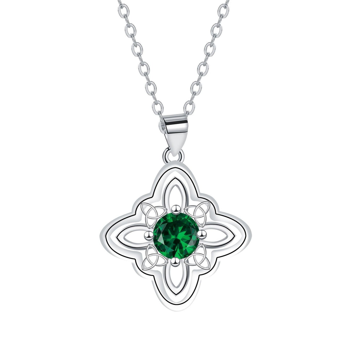 Elegant Four-Leaf Clover Pendant Necklace