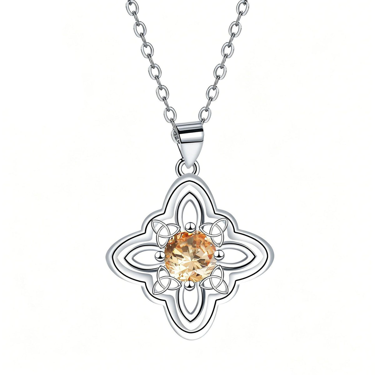 Elegant Four-Leaf Clover Pendant Necklace