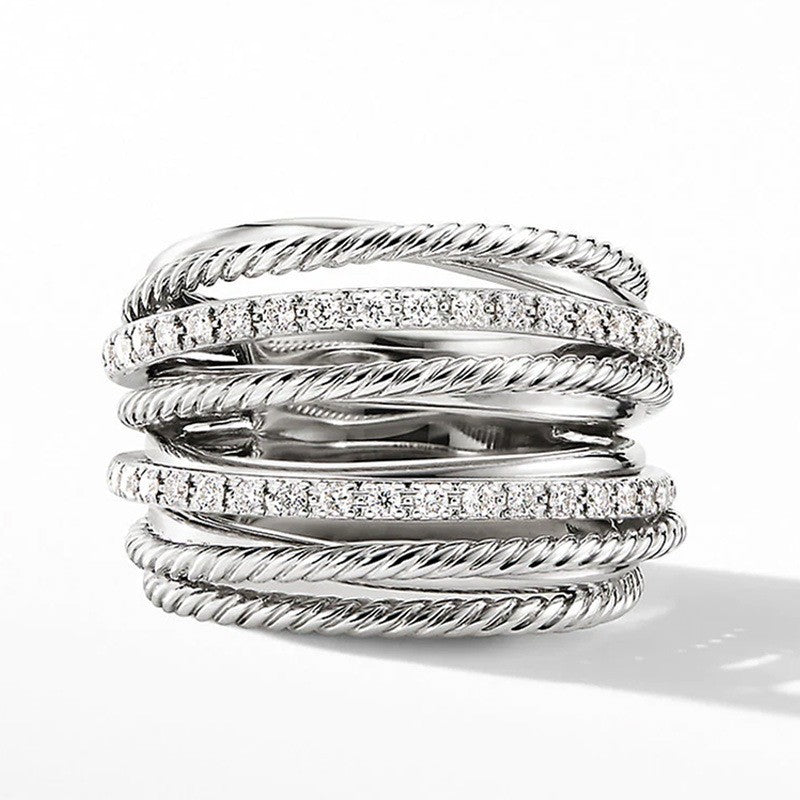 Classy Twisted Rope Pave Ring