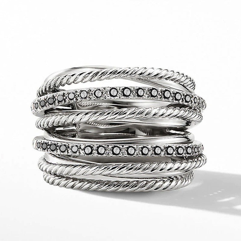 Classy Twisted Rope Pave Ring