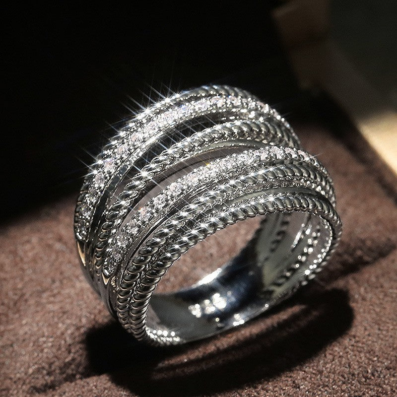 Classy Twisted Rope Pave Ring