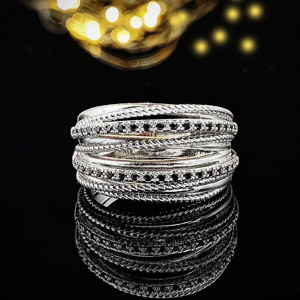 Classy Twisted Rope Pave Ring