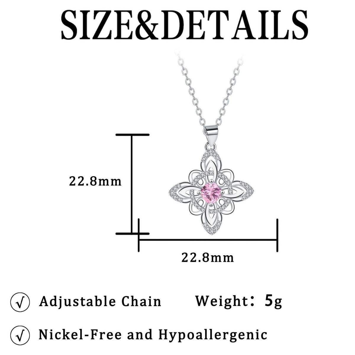 Elegant Celtic Knot Birthstone Necklace