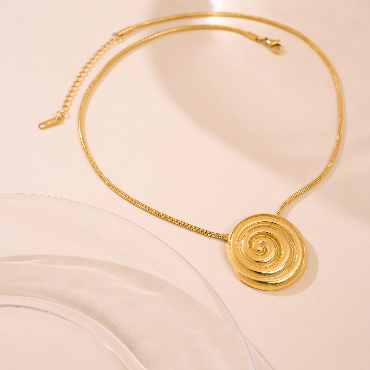 Dainty Gold Spiral Pendant Necklace