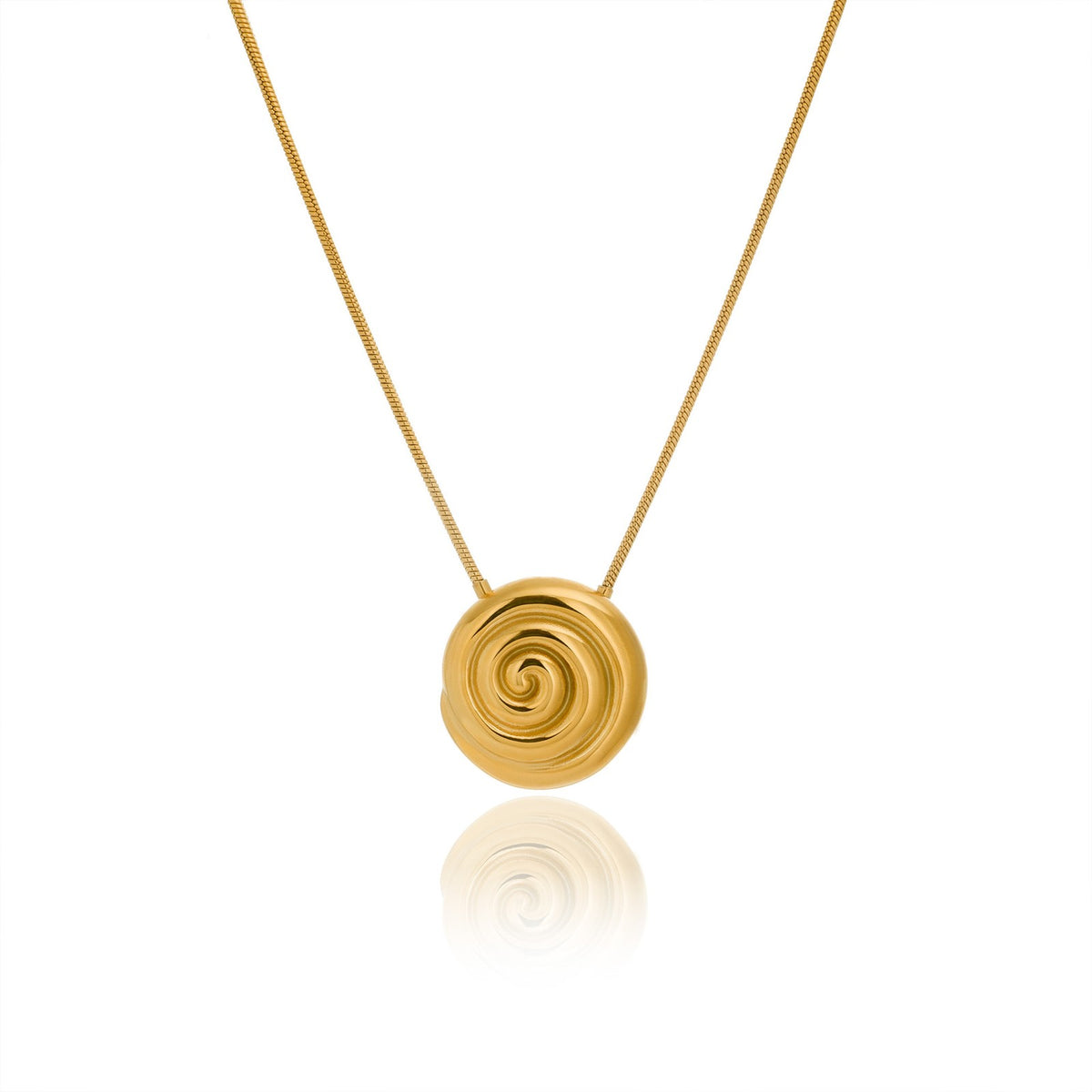 Dainty Gold Spiral Pendant Necklace