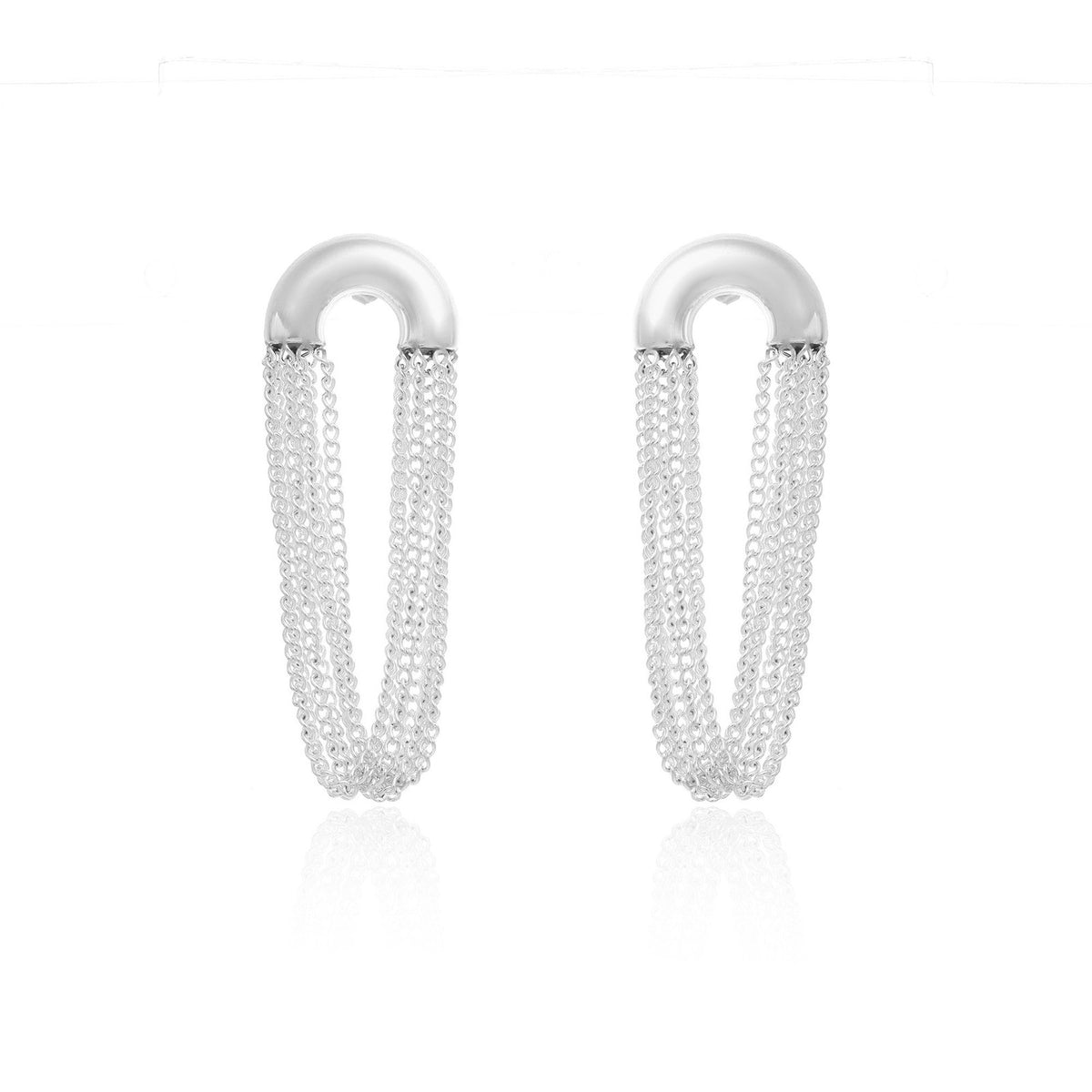 18k Classy Multi-Strand Chain Hoop Earrings