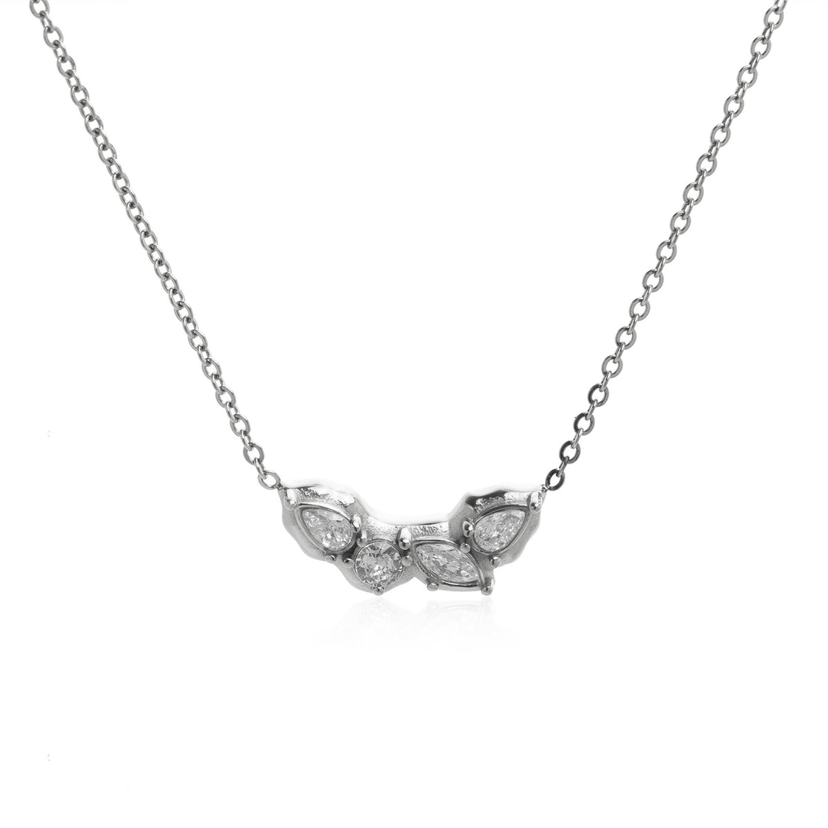 Dainty Teardrop Zirconia Cluster Necklace