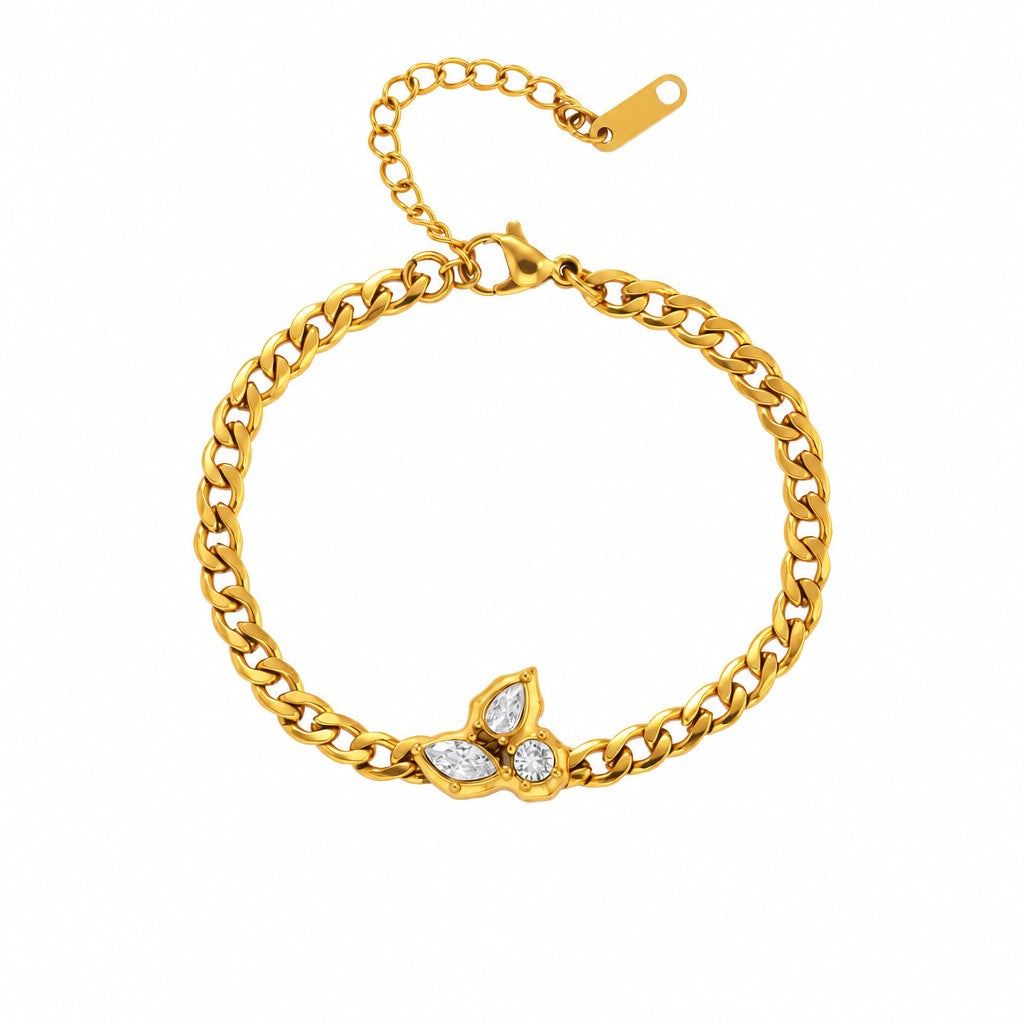 18k Classy Teardrop Curb Chain Necklace