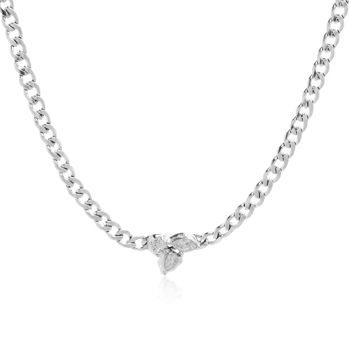 18k Classy Teardrop Curb Chain Necklace