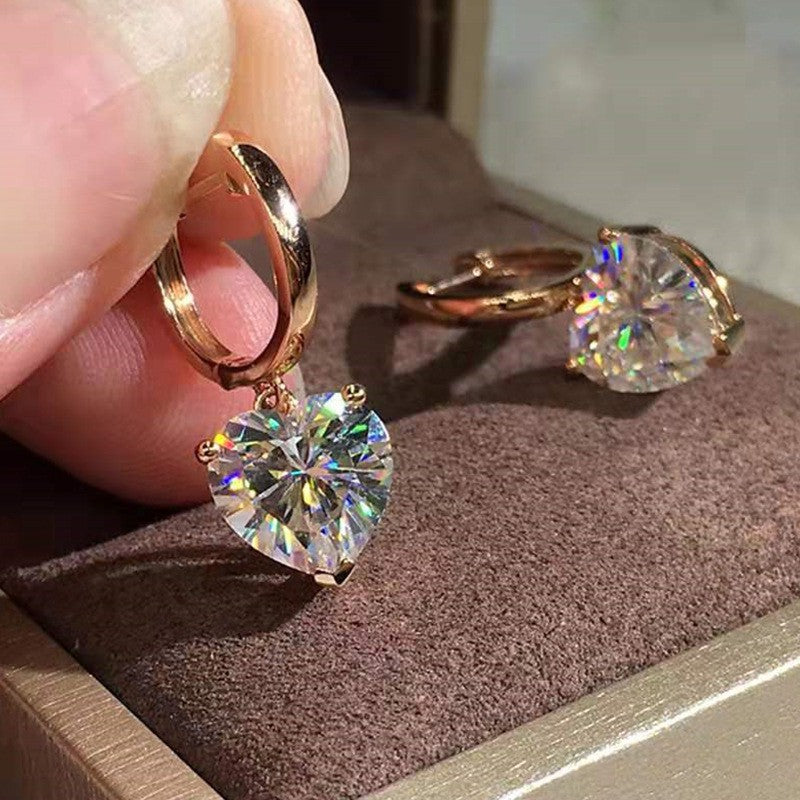 Romantic Heart Zirconia Huggie Earrings