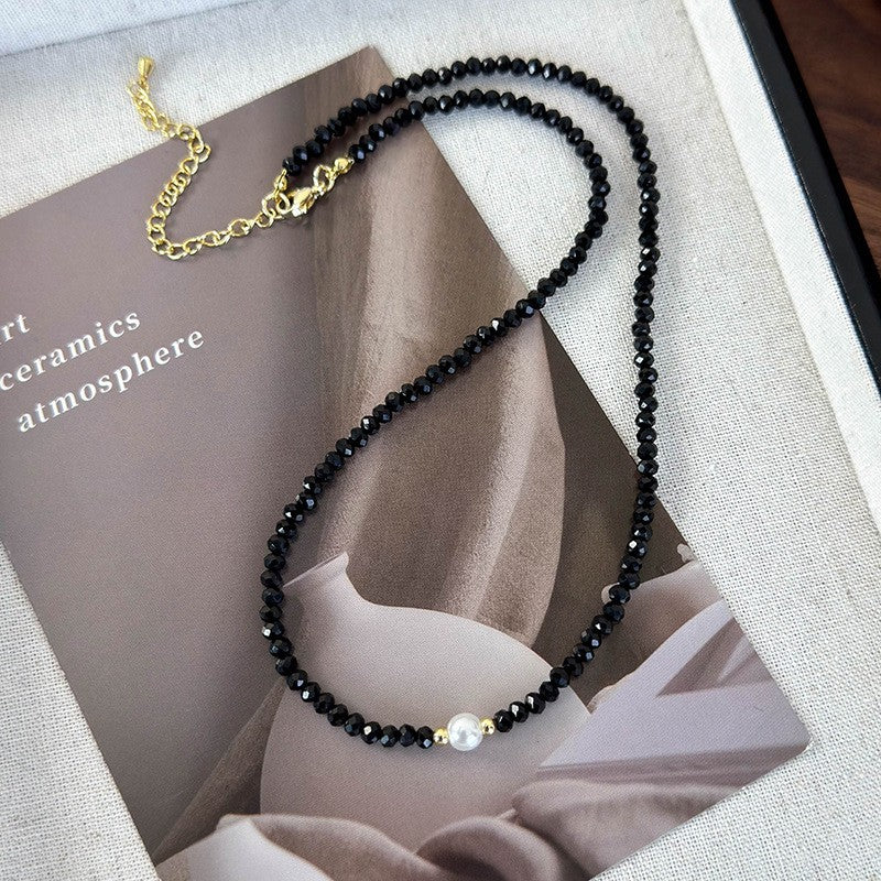 Dainty Red Crystal Pearl Necklace