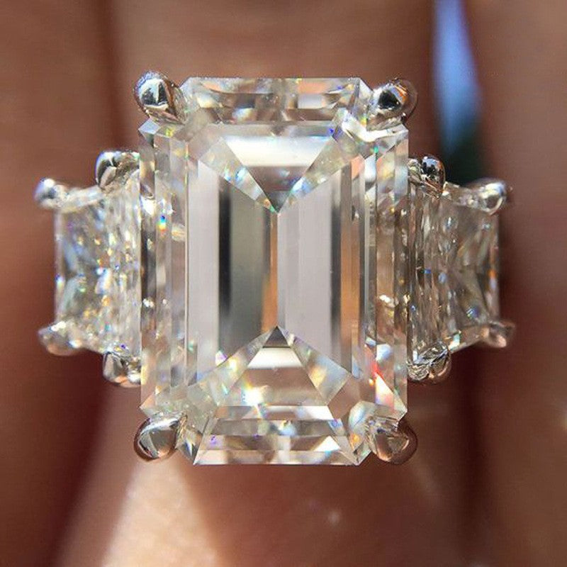 Classy Emerald Cut Zircon Ring