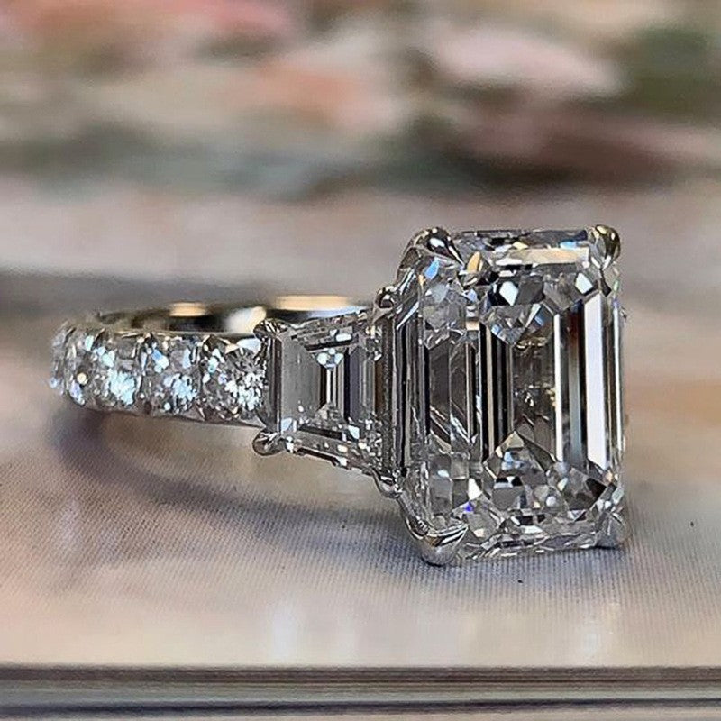 Classy Emerald Cut Zircon Ring
