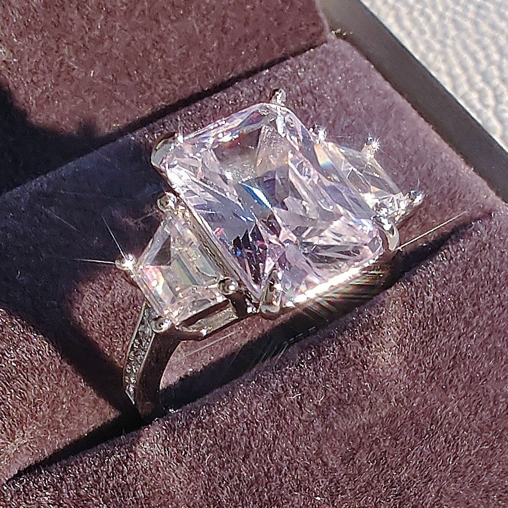 Classy Emerald Cut Zircon Ring