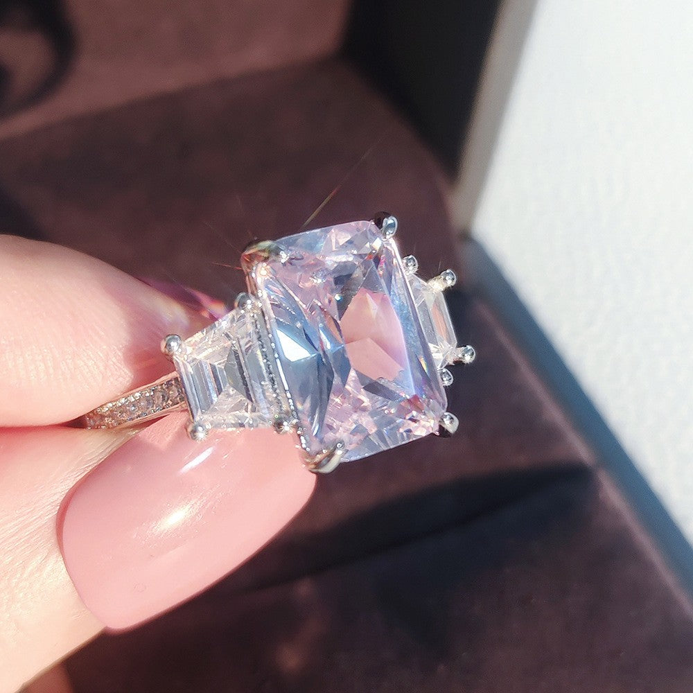 Classy Emerald Cut Zircon Ring